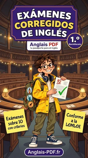 Portada del libro Exámenes corregidos de inglés 1.º Bachillerato en PDF