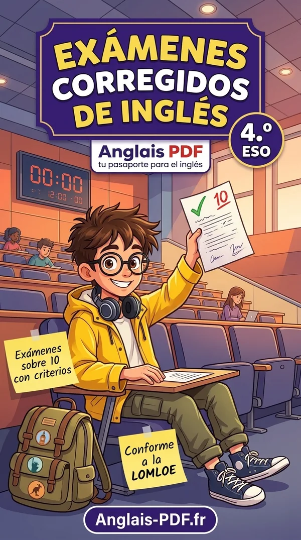Portada del libro Exámenes corregidos de inglés 4.º ESO en PDF