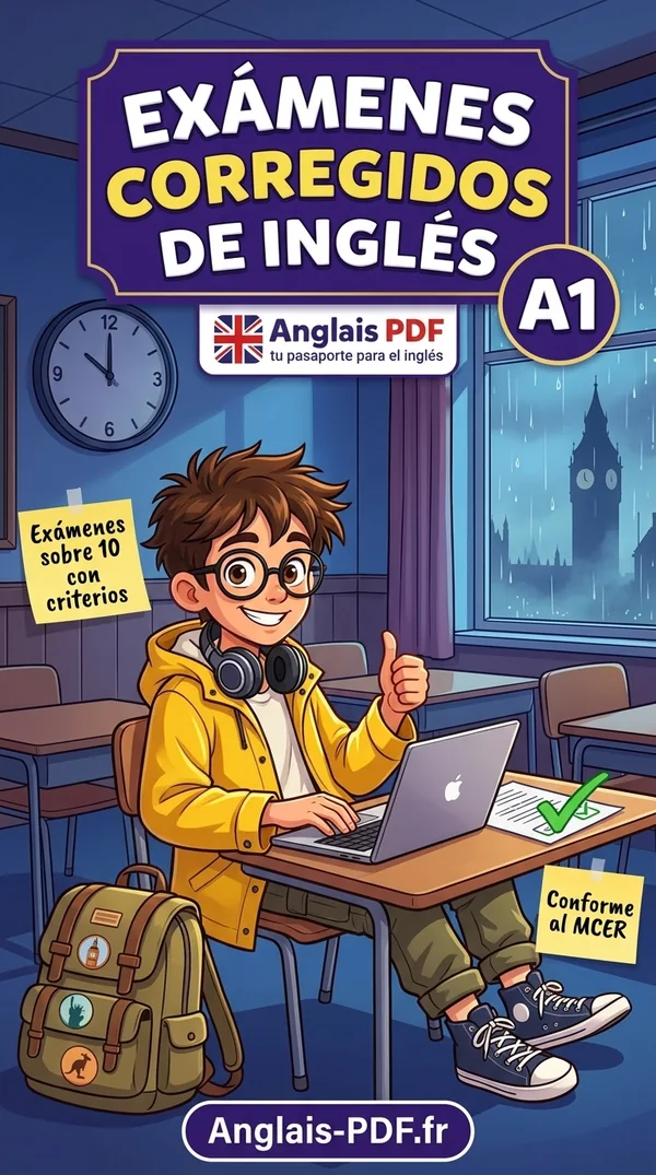 Portada del libro Exámenes corregidos de inglés A1 en PDF