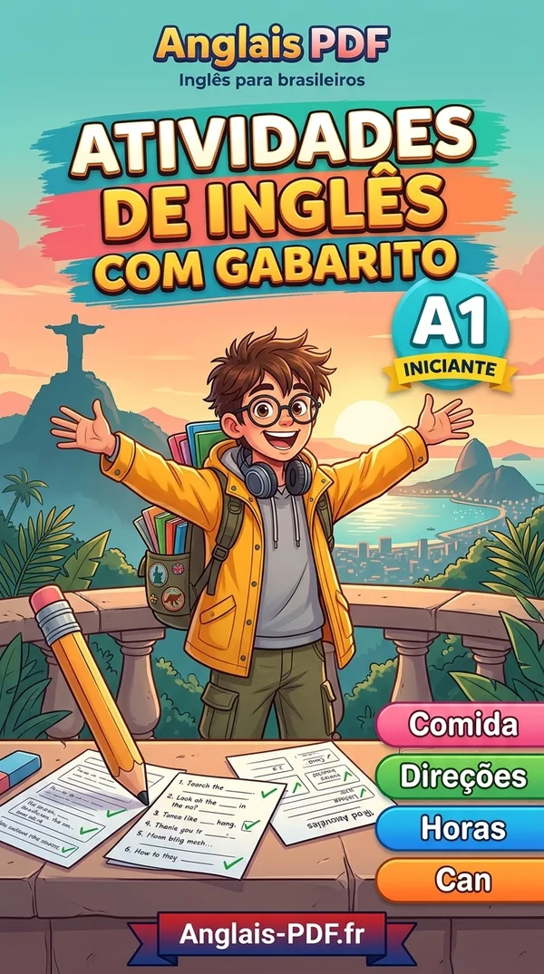 Capa do livro Atividades de inglês A1 com gabarito em PDF
