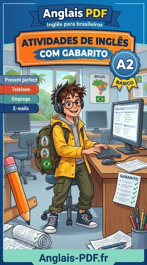 Capa do livro Atividades de inglês A2 com gabarito em PDF