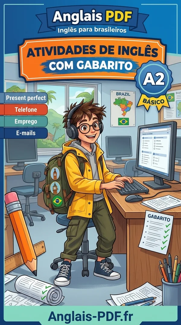Capa do livro Atividades de inglês A2 com gabarito em PDF