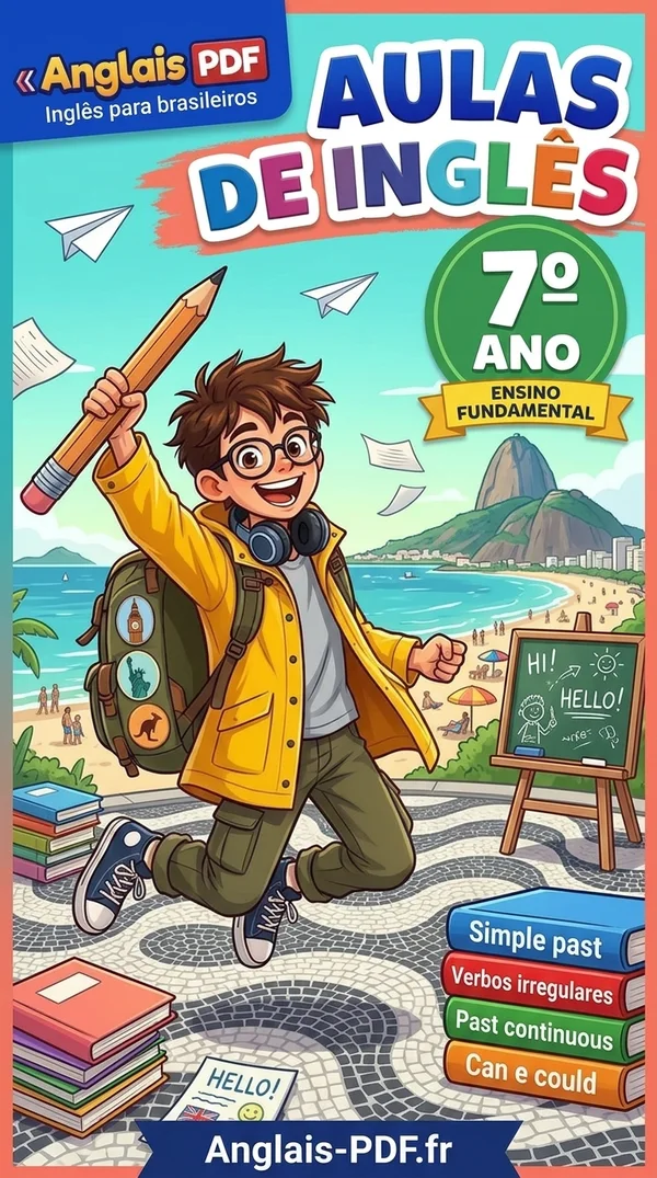 Capa do livro Aulas de inglês 7º ano em PDF