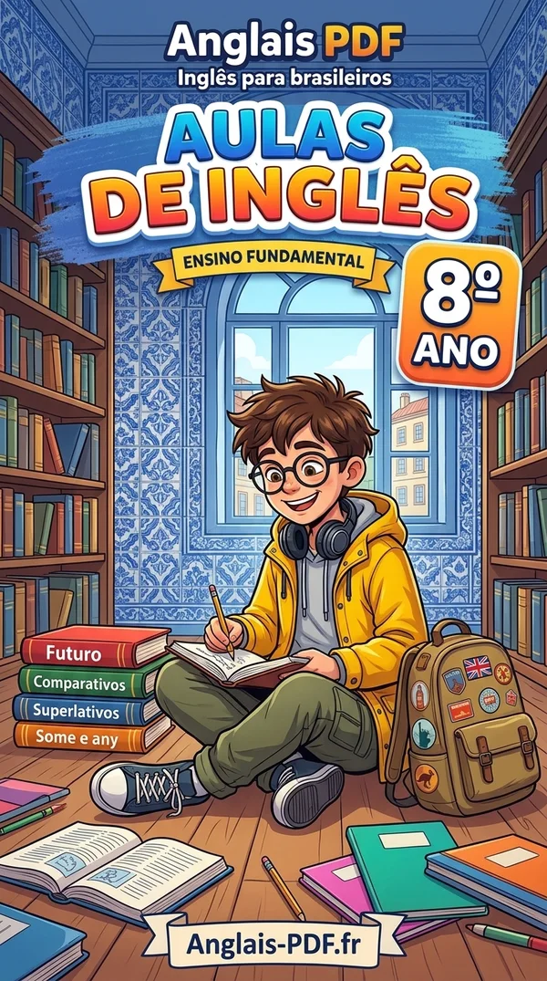 Capa do livro Aulas de inglês 8º ano em PDF