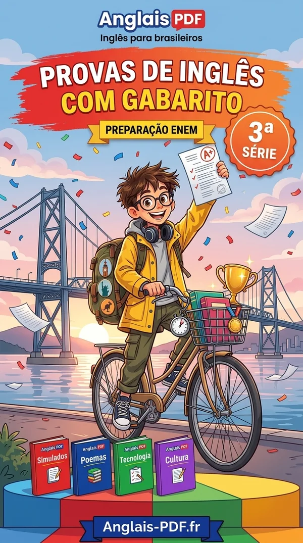 Capa do livro Provas de inglês 3ª série com gabarito em PDF
