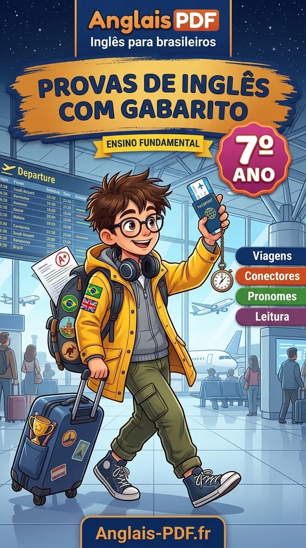 Capa do livro Provas de inglês 7º ano com gabarito em PDF