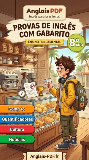 Capa do livro Provas de inglês 8º ano com gabarito em PDF