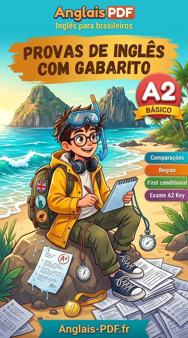 Capa do livro Provas de inglês A2 com gabarito em PDF