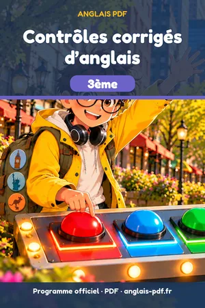 Jaquette du livre Contrôles corrigés d’anglais 3ème en PDF