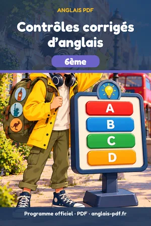 Jaquette du livre Contrôles corrigés d’anglais 6ème en PDF