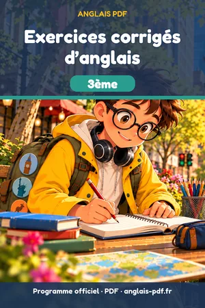 Jaquette du livre Exercices corrigés d’anglais 3ème en PDF