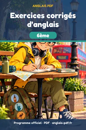 Jaquette du livre Exercices corrigés d’anglais 6ème en PDF