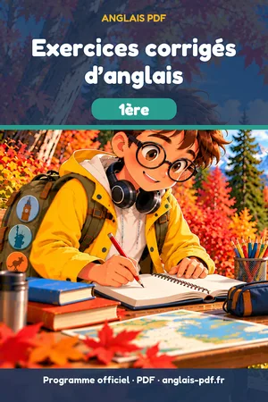 Jaquette du livre Exercices corrigés d’anglais 1ère en PDF