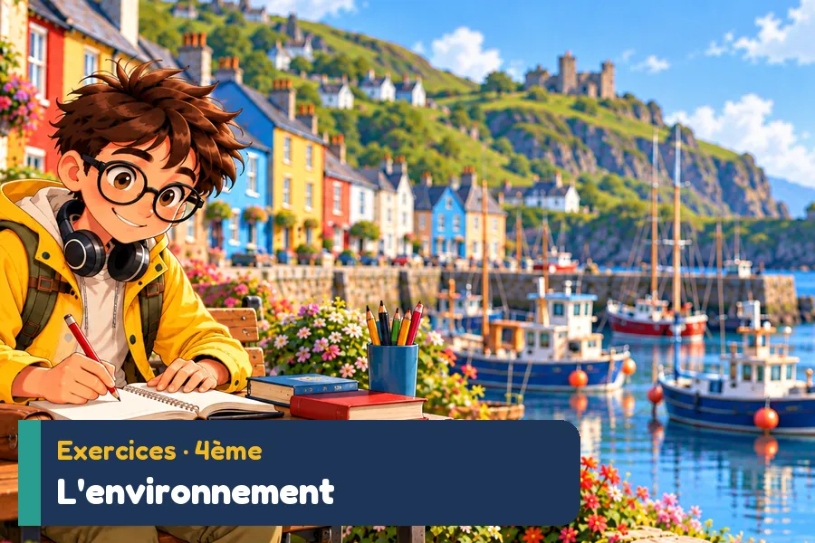 Illustration des exercices d’anglais : Exercices environnement anglais