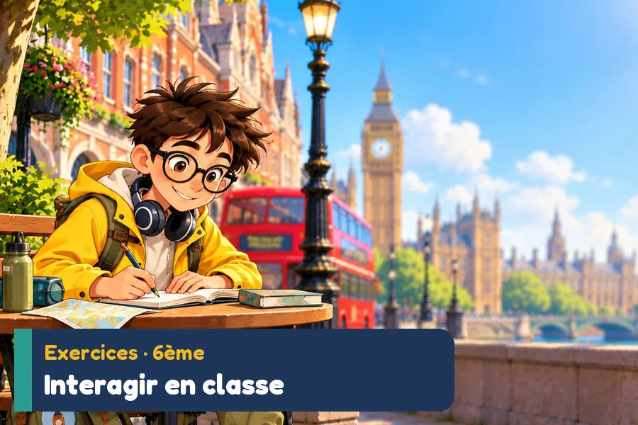 Illustration des exercices d’anglais : Exercices anglais en classe