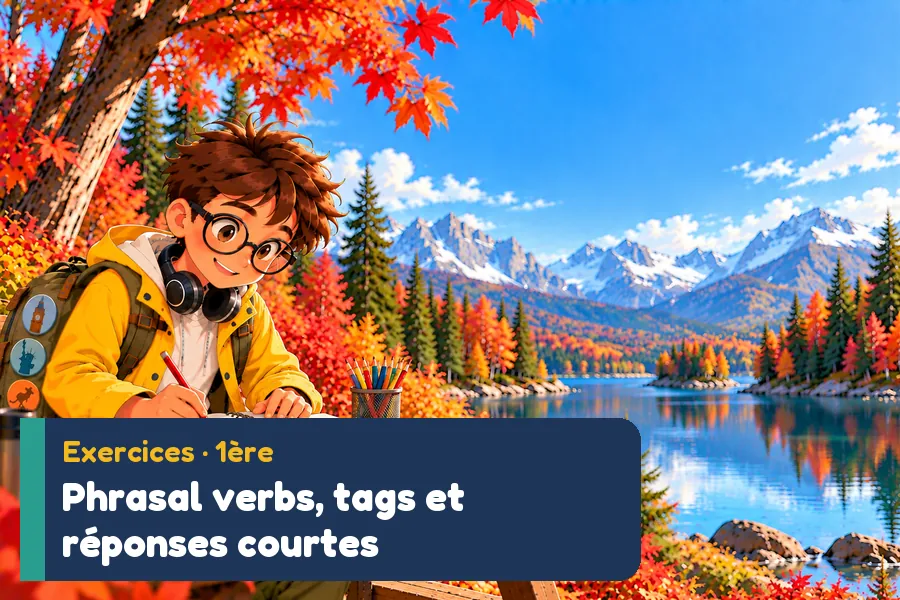 Illustration des exercices d’anglais : Exercices phrasal verbs et tags