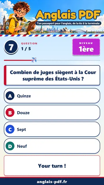 QCM anglais 1ère en vidéo : La Cour suprême