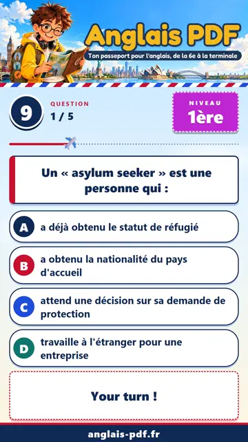 QCM anglais 1ère en vidéo : Identités et échanges