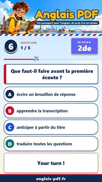 QCM anglais 2de en vidéo : Stratégies d’écoute
