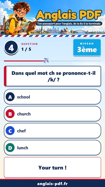 QCM anglais 3ème en vidéo : Accents et sons affriqués