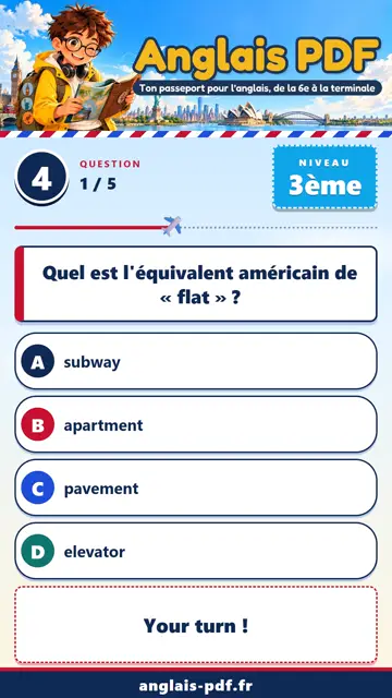 QCM anglais 3ème en vidéo : Anglais britannique et américain