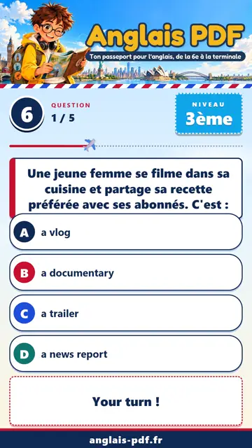 QCM anglais 3ème en vidéo : Comprendre un document vidéo
