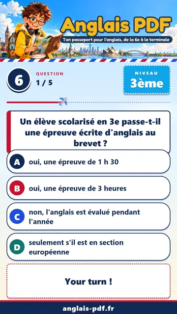 QCM anglais 3ème en vidéo : Bilan de fin de 3e
