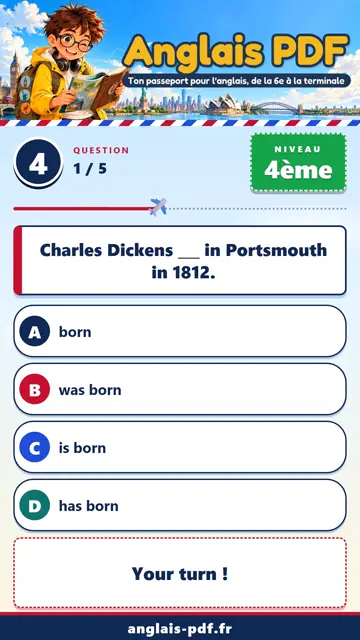 QCM anglais 4ème en vidéo : Écrire une biographie
