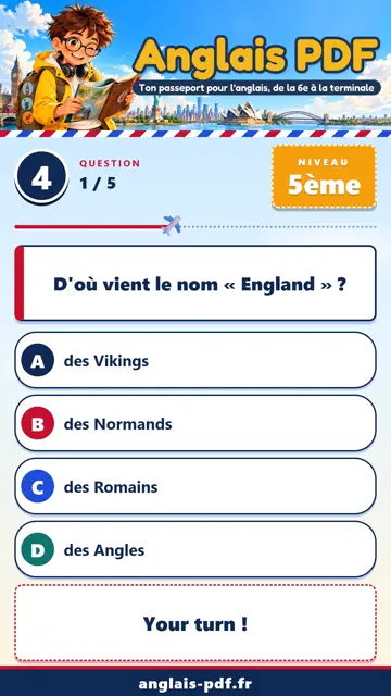 QCM anglais 5ème en vidéo : Une langue qui voyage