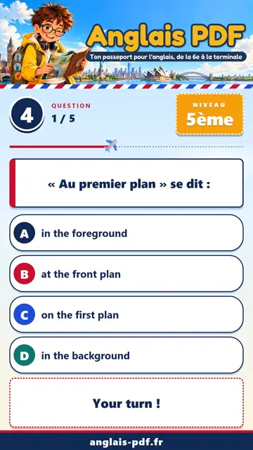QCM anglais 5ème en vidéo : Décrire un tableau