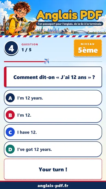 QCM anglais 5ème en vidéo : Écrire sur soi