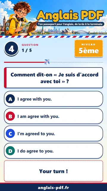 QCM anglais 5ème en vidéo : Exprimer son opinion