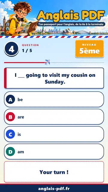 QCM anglais 5ème en vidéo : Be going to
