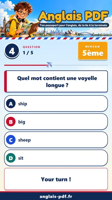 QCM anglais 5ème en vidéo : Intonation et voyelles longues